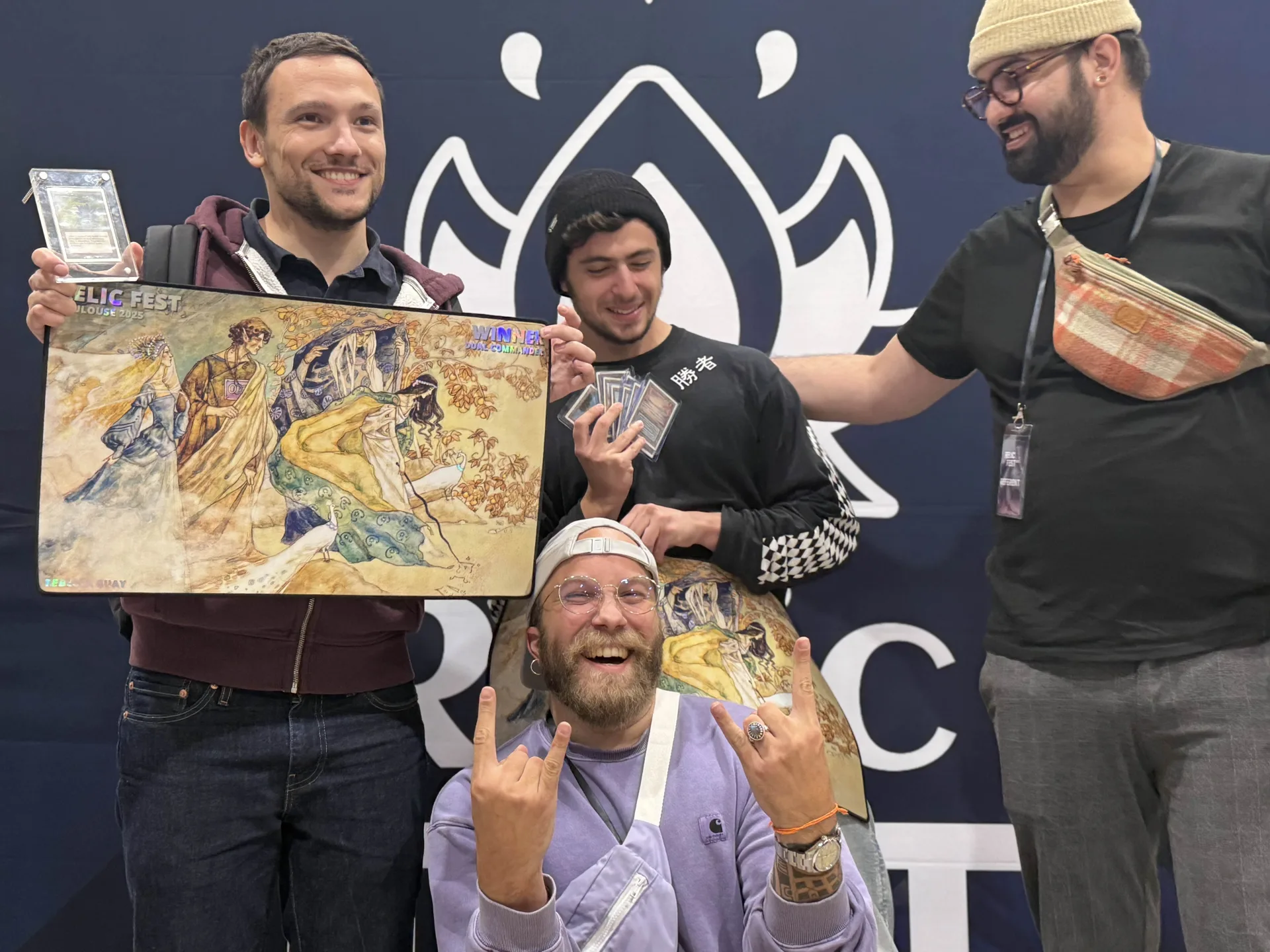Le vainqueur et son entourage