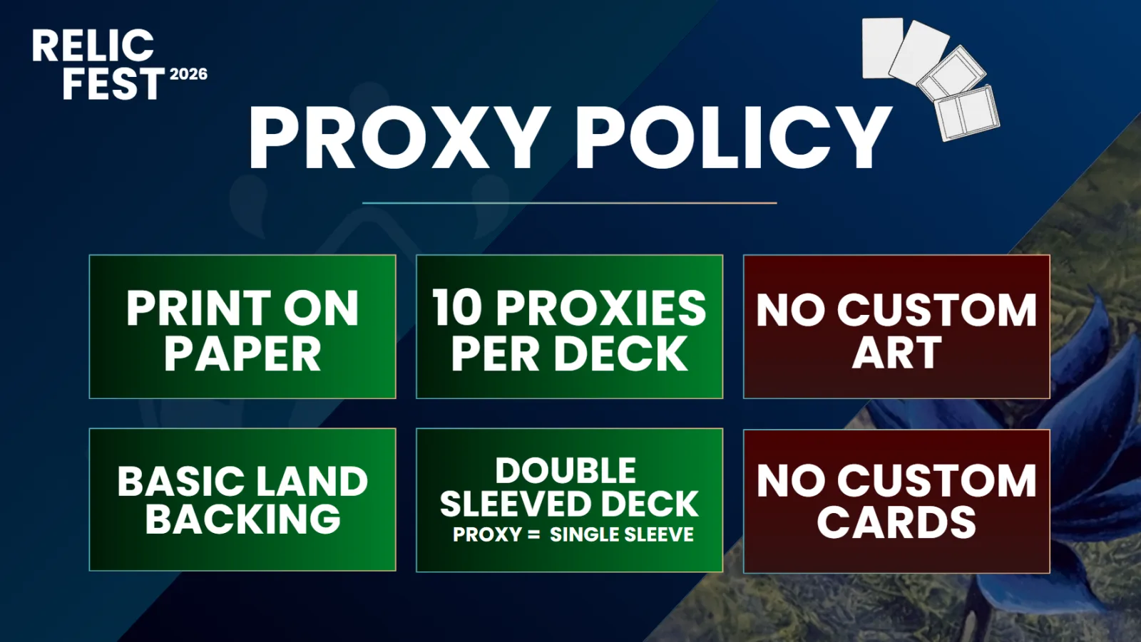Affiche officielle : les six règles proxy du Relic Fest 2026